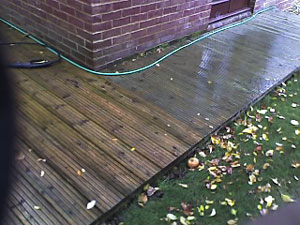 water pressure washing decking